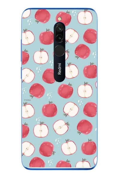 Le Balvo Redmi 8 Uyumlu Elmalar Baskılı Silikon Kılıf ürün görseli 1