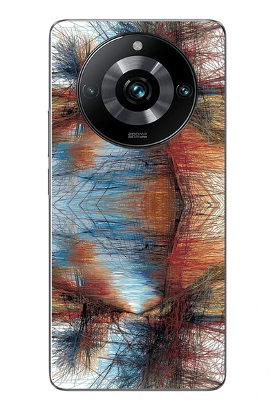 Le Balvo Realme 11 Pro Uyumlu Karışık Çizgiler Baskılı Silikon Kılıf ürün görseli 1