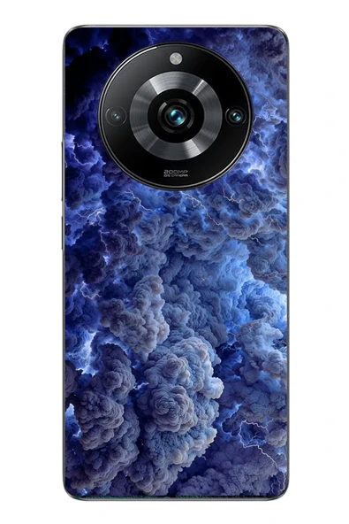 Le Balvo Realme 11 Pro Uyumlu Mor Bulutlar Baskılı Silikon Kılıf ürün görseli 1