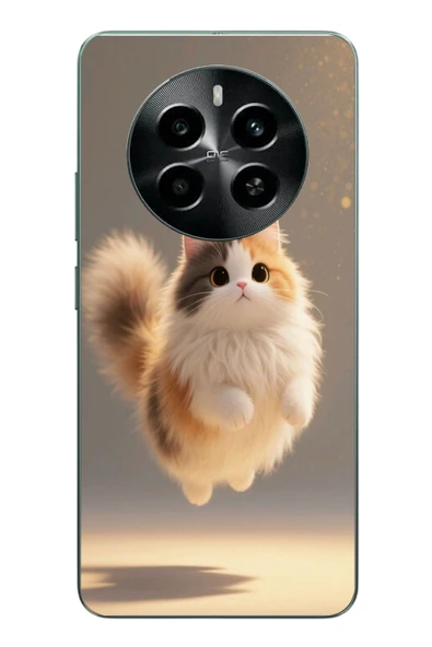 Le Balvo Realme 12 4G Uyumlu Zıplayan Kedi Baskılı Silikon Kılıf ürün görseli 1