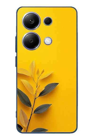 Le Balvo Poco X7 Pro Uyumlu Sarı Siyah Çiçekler Baskılı Silikon Kılıf ürün görseli 1