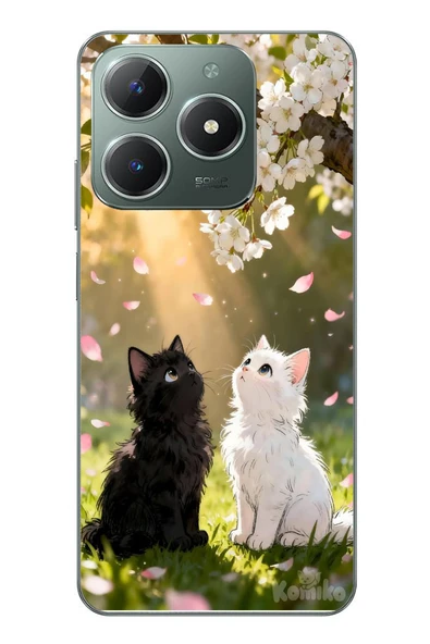 Le Balvo Realme C61 Uyumlu İlkbahar Kedileri Baskılı Silikon Kılıf ürün görseli 1