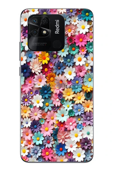 Le Balvo Redmi 10C Uyumlu Pastel Çiçekler Baskılı Silikon Kılıf ürün görseli 1