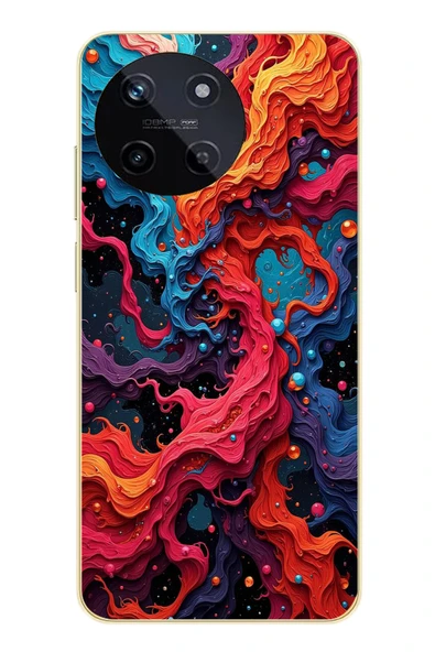 Le Balvo Realme 11 4G Uyumlu Dalgaların İz Karışımı Baskılı Silikon Kılıf ürün görseli 1