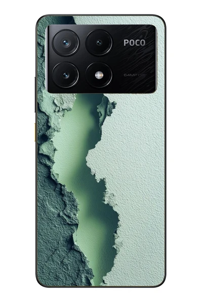 Le Balvo Poco X6 Pro Uyumlu Koyu Yeşil İzler Baskılı Silikon Kılıf ürün görseli 1