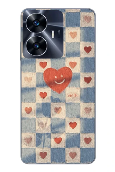 Le Balvo Realme C55 Uyumlu Kalplerin Gülümsemesi Baskılı Silikon Kılıf ürün görseli 1