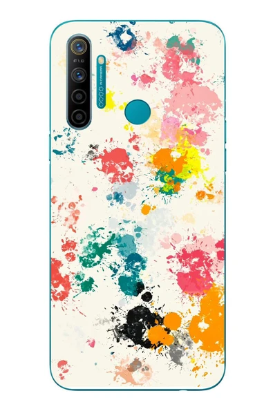 Le Balvo Realme 5i Uyumlu Renkli Boyalar Baskılı Silikon Kılıf ürün görseli 1