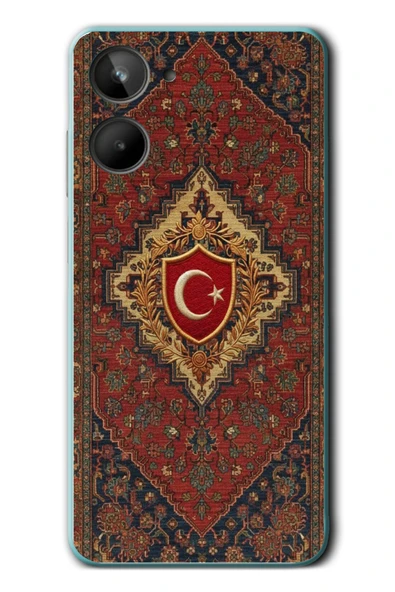 Le Balvo Realme 10 4G Uyumlu Türkiye Bayraklı Halı Baskılı Silikon Kılıf ürün görseli 1