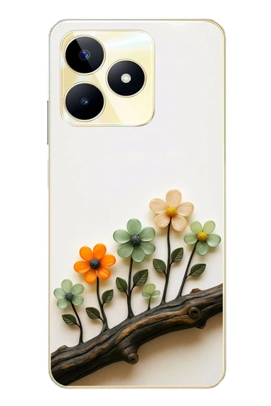 Le Balvo Realme C53 Uyumlu Dalda Açan Çiçekler Baskılı Silikon Kılıf ürün görseli 1