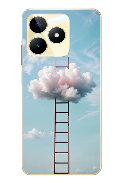 Le Balvo Realme C53 Uyumlu Buluta Çıkan Merdiven Baskılı Silikon Kılıf ürün görseli 1