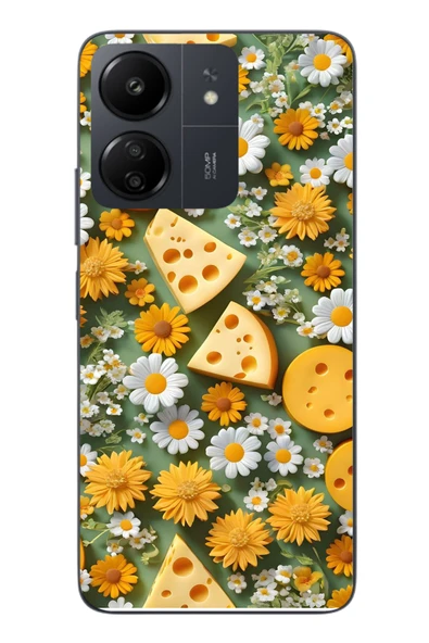 Le Balvo Redmi 13C Uyumlu Peynirler Baskılı Silikon Kılıf ürün görseli 1