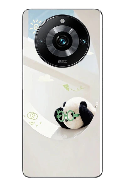 Le Balvo Realme 11 Pro Uyumlu Gözlüklü Panda Baskılı Silikon Kılıf ürün görseli 1