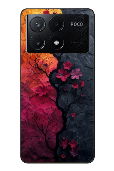 Le Balvo Poco X6 Pro Uyumlu Yaprak Geçişkenliği Baskılı Silikon Kılıf ürün görseli 1