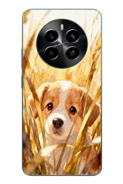 Le Balvo Realme 12 4G Uyumlu Golden Köpek Baskılı Silikon Kılıf ürün görseli 1