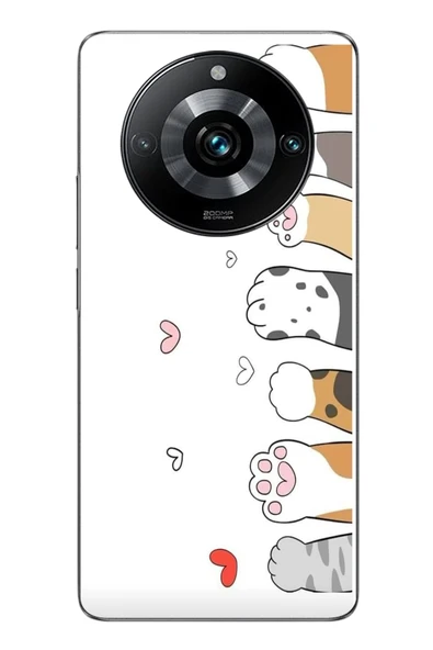 Le Balvo Realme 11 Pro Uyumlu Kedi Harekatı Patileri Baskılı Silikon Kılıf ürün görseli 1