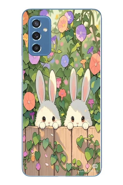 Le Balvo Samsung Galaxy M52 Uyumlu Tavşan Kardeşler Baskılı Silikon Kılıf ürün görseli 1