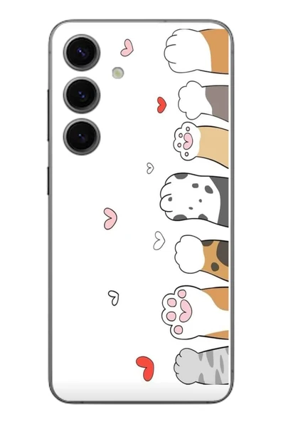 Le Balvo Samsung Galaxy S24 Uyumlu Kedi Harekatı Patileri Baskılı Silikon Kılıf ürün görseli 1