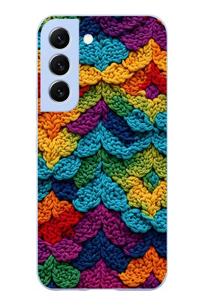 Le Balvo Samsung Galaxy S22 Uyumlu Renkli Örgüler Baskılı Silikon Kılıf ürün görseli 1