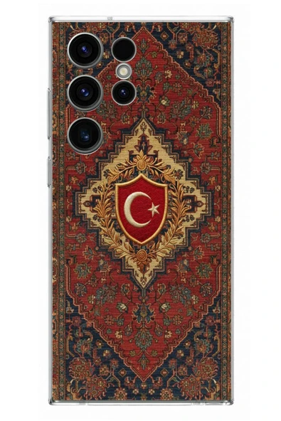 Le Balvo Samsung Galaxy S23 Ultra Uyumlu Türkiye Bayraklı Halı Baskılı Silikon Kılıf ürün görseli 1