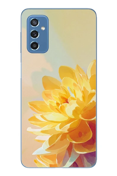 Le Balvo Samsung Galaxy M52 Uyumlu Sarı Çiçek Baskılı Silikon Kılıf ürün görseli 1