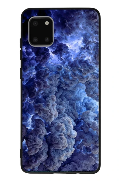 Le Balvo Samsung Galaxy Note 10 Lite Uyumlu Mor Bulutlar Baskılı Silikon Kılıf ürün görseli 1