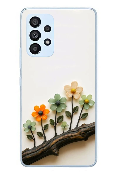 Le Balvo Samsung Galaxy A53 Uyumlu Dalda Açan Çiçekler Baskılı Silikon Kılıf ürün görseli 1