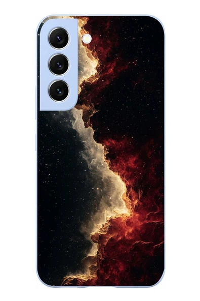 Le Balvo Samsung Galaxy S22 Uyumlu Uzay Boşluğu Baskılı Silikon Kılıf ürün görseli 1