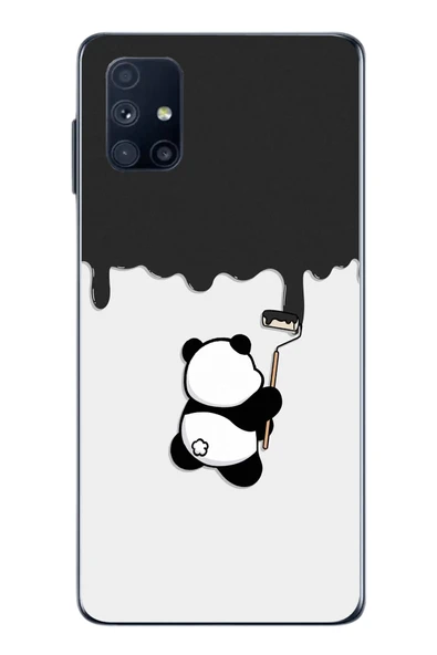 Le Balvo Samsung Galaxy M51 Uyumlu Boyacı Panda Baskılı Silikon Kılıf ürün görseli 1