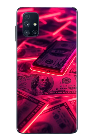 Le Balvo Samsung Galaxy M51 Uyumlu Kızıl Dolarlar Baskılı Silikon Kılıf ürün görseli 1