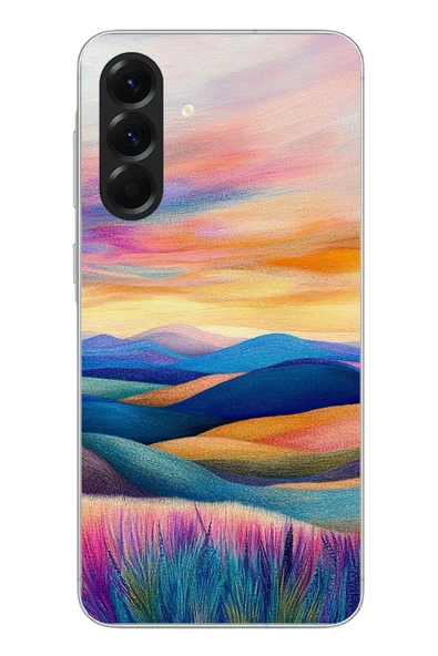 Le Balvo Samsung Galaxy A56 Uyumlu Renkli Pastel Günbatımı Baskılı Silikon Kılıf ürün görseli 1