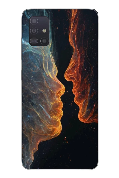 Le Balvo Samsung Galaxy A51 Uyumlu Kavuşan Çizgiler Baskılı Silikon Kılıf ürün görseli 1