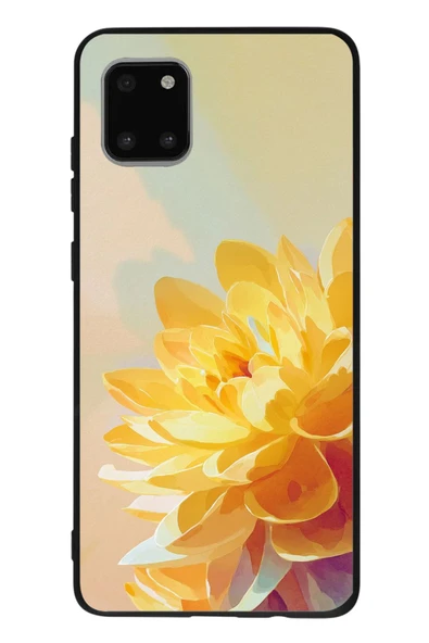 Le Balvo Samsung Galaxy Note 10 Lite Uyumlu Sarı Çiçek Baskılı Silikon Kılıf ürün görseli 1