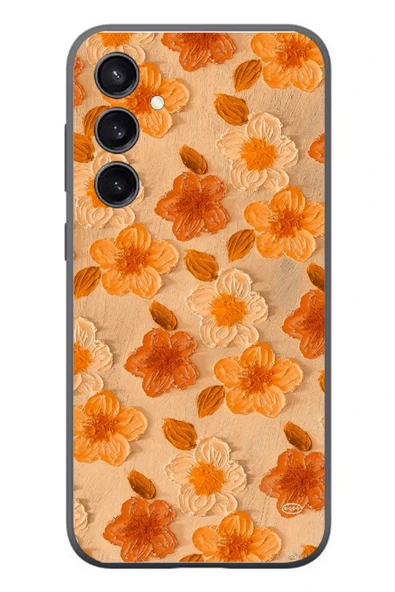 Le Balvo Samsung Galaxy S23 Uyumlu Turuncu Papatyalar Baskılı Silikon Kılıf ürün görseli 1