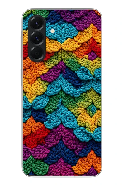 Le Balvo Samsung Galaxy A56 Uyumlu Renkli Örgüler Baskılı Silikon Kılıf ürün görseli 1