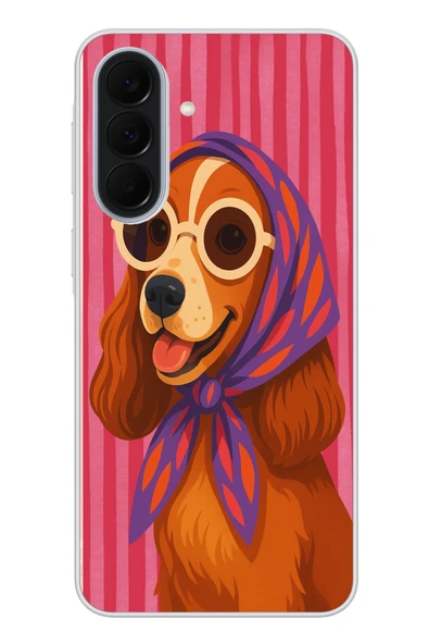 Le Balvo Samsung Galaxy A37 Uyumlu Gözlüklü Köpek Baskılı Silikon Kılıf ürün görseli 1