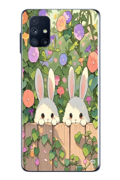 Le Balvo Samsung Galaxy M51 Uyumlu Tavşan Kardeşler Baskılı Silikon Kılıf ürün görseli 1