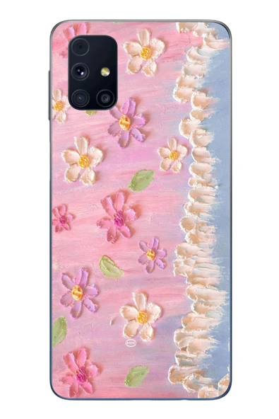 Le Balvo Samsung Galaxy M31s Uyumlu Çiçek Dalgaları Baskılı Silikon Kılıf ürün görseli 1