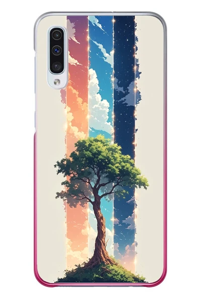 Le Balvo Samsung Galaxy A50 Uyumlu Yalnız Ağaç Dört Mevsim Baskılı Silikon Kılıf ürün görseli 1
