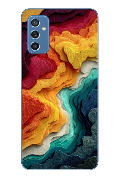 Le Balvo Samsung Galaxy M52 Uyumlu Renk Dalgaları Baskılı Silikon Kılıf ürün görseli 1