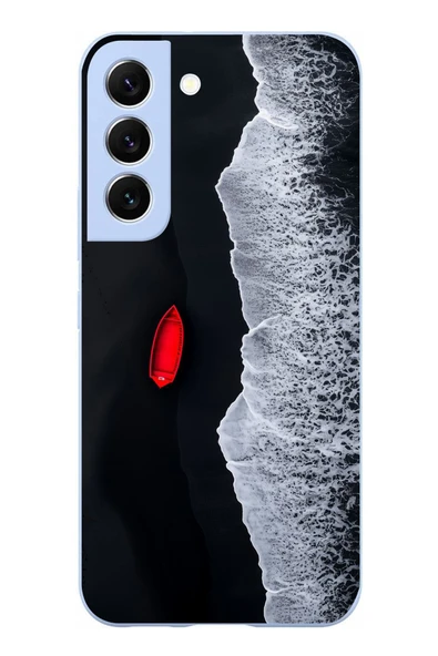 Le Balvo Samsung Galaxy S22 Uyumlu Kırmızı Tekne Yalnız Baskılı Silikon Kılıf ürün görseli 1