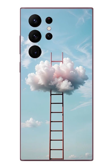 Le Balvo Samsung Galaxy S22 Ultra Uyumlu Buluta Çıkan Merdiven Baskılı Silikon Kılıf ürün görseli 1