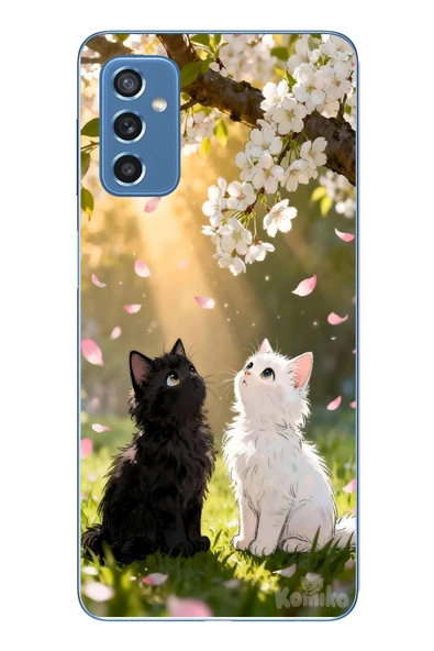 Le Balvo Samsung Galaxy M52 Uyumlu İlkbahar Kedileri Baskılı Silikon Kılıf ürün görseli 1