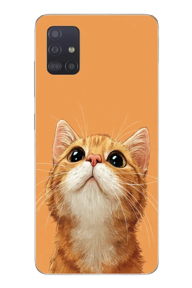 Le Balvo Samsung Galaxy A51 Uyumlu Masum Kedi Baskılı Silikon Kılıf ürün görseli 1