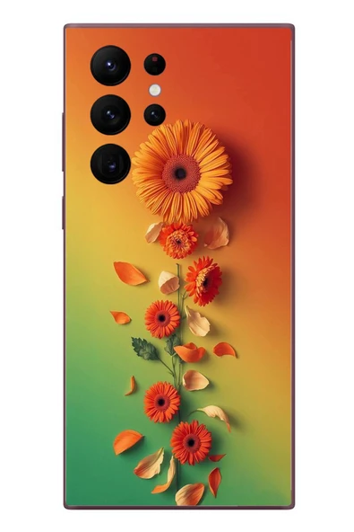 Le Balvo Samsung Galaxy S22 Ultra Uyumlu Ayçiçeği Bükleleri Baskılı Silikon Kılıf ürün görseli 1