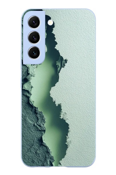 Le Balvo Samsung Galaxy S22 Uyumlu Koyu Yeşil İzler Baskılı Silikon Kılıf ürün görseli 1