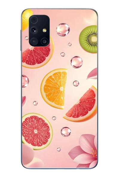 Le Balvo Samsung Galaxy M31s Uyumlu Meyve Dilimleri Baskılı Silikon Kılıf ürün görseli 1