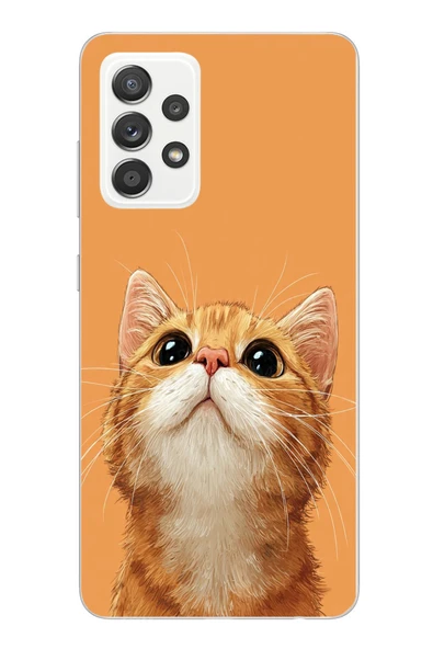 Le Balvo Samsung Galaxy A52 Uyumlu Masum Kedi Baskılı Silikon Kılıf ürün görseli 1