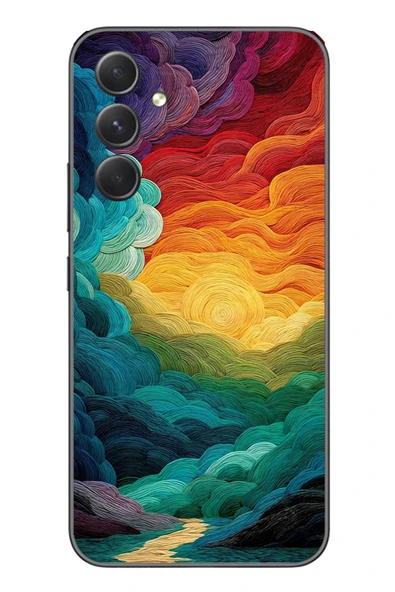 Le Balvo Samsung Galaxy A54 Uyumlu Gün Doğumu ve Batımı Baskılı Silikon Kılıf ürün görseli 1