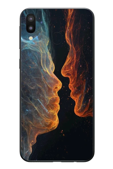 Le Balvo Samsung Galaxy M20 Uyumlu Kavuşan Çizgiler Baskılı Silikon Kılıf ürün görseli 1