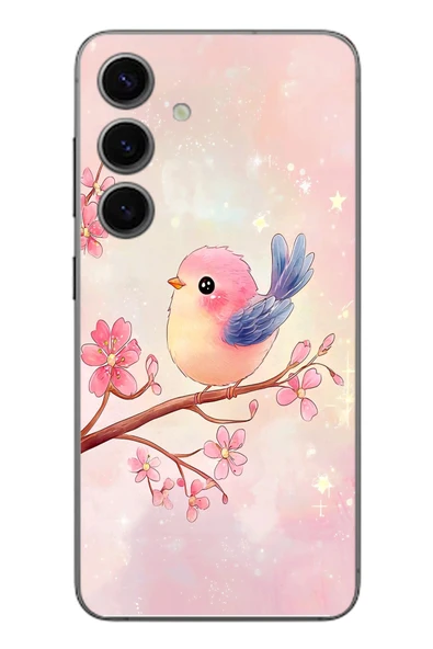 Le Balvo Samsung Galaxy S24 Uyumlu Dalda ki Kuş Baskılı Silikon Kılıf ürün görseli 1